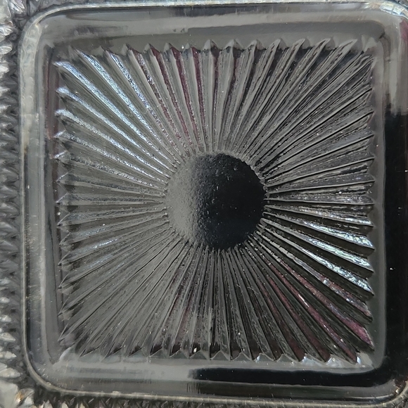 Square Ruffled Wavy Sawtooth Edge Dish by Indiana Manufactured in 1940's - Picture 6 of 10